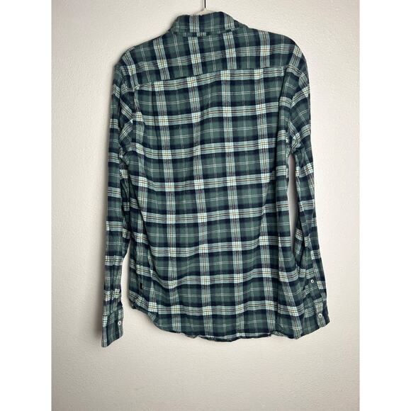 Relwen Flannel Shirt Mens Medium Green Plaid Fall Long Sleeve - Picture 3 of 4